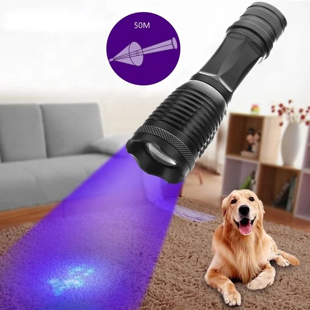 2 Mode T6 Uv Crack Detection Dog Urine Pet Stains Bed Bug Detector Power Ultra Violet Torch Zaklamp LED Blacklight Uv Flashlight