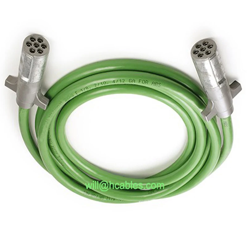 Зеленый цвет Американский 7 способ спиральный кабель прицепа 1/8AWG-2/10AWG-4/12AWG для ABS