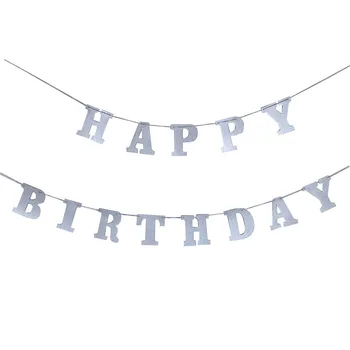 Silver Glitter Banner Letter Party Birthday Hanging Decoration 50th birthday party decorations