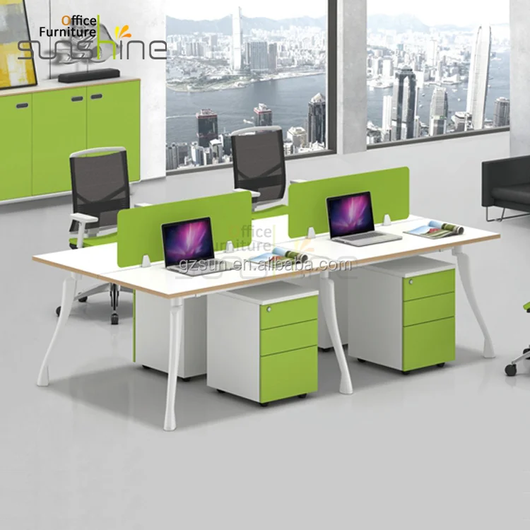 Modern small office cubicles for 4 person