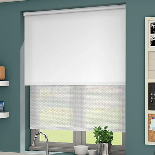 Double Blind Klemmfix without drilling Cream 40x210cm Duo Duo Roller Window Blind 