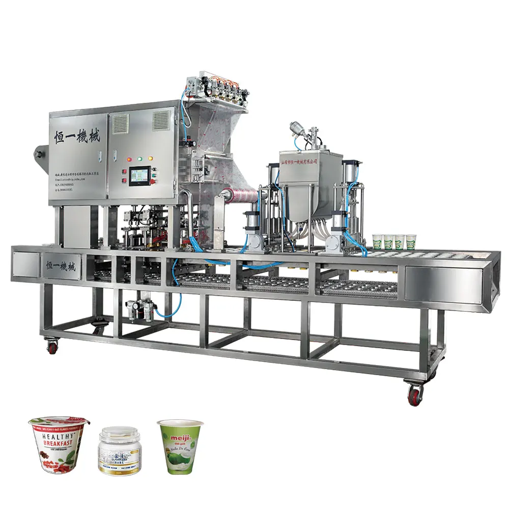 Automatic Factory Price Cup Sealing Machine for Powder Oil Yogurt Beverages Jelly Ketchup Honey Sauce Chemicals-Paper Plastic