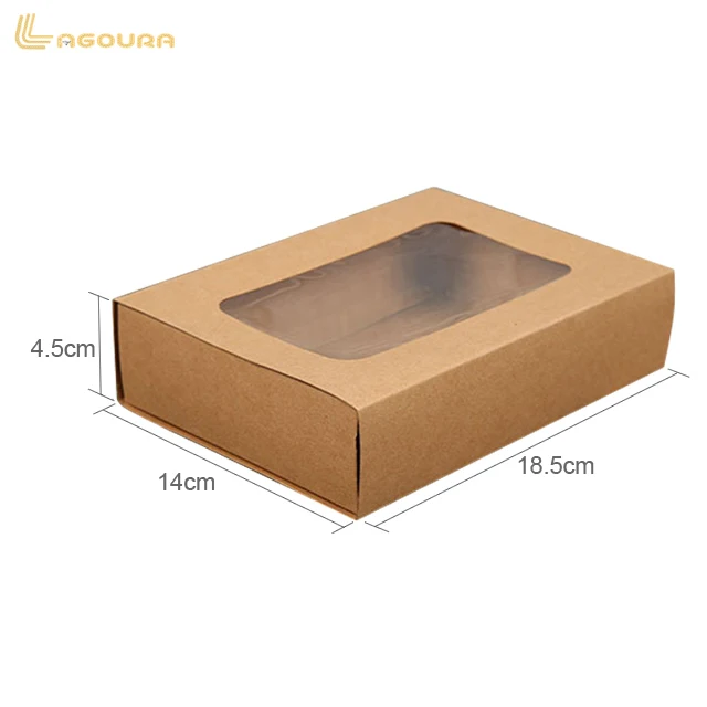 Solid Color Paper Box clear Window Kraft Packaging Box Custom Design Gift Box