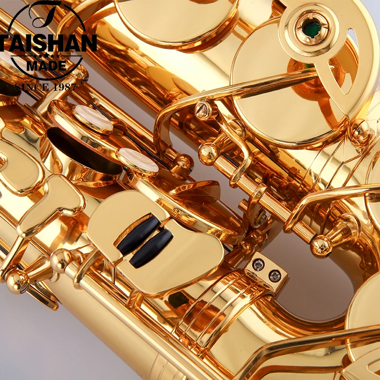 Gold Lacquer Alto Saxophone with Custom Logo & Hand