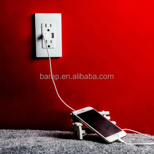 Обновленная американская розетка переменного тока с 2 USB-разъемами, настенное зарядное устройство для мобильного телефона