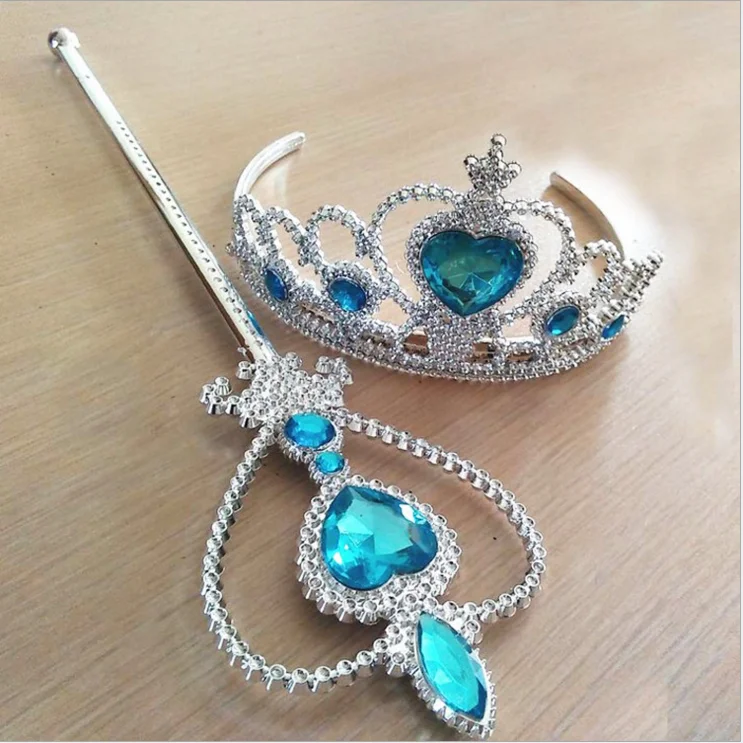 2 Piece/Set Princess Tiara Accessories Children Jewelry Crowns Magic Wands