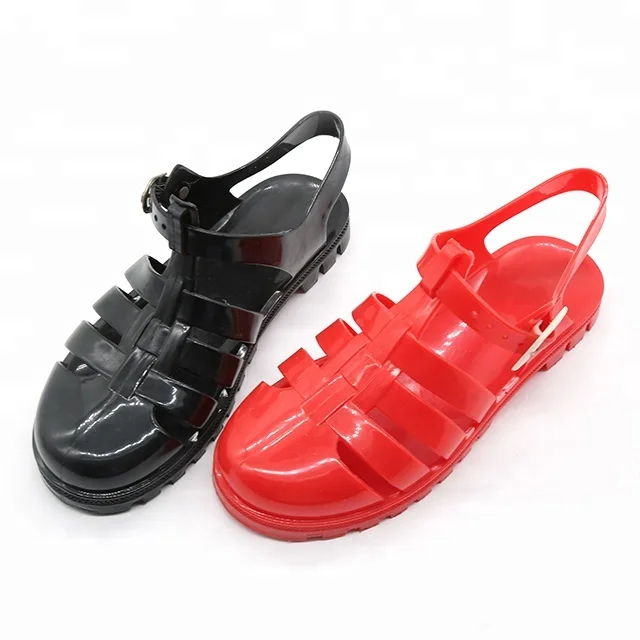 Red jelly sandals store womens