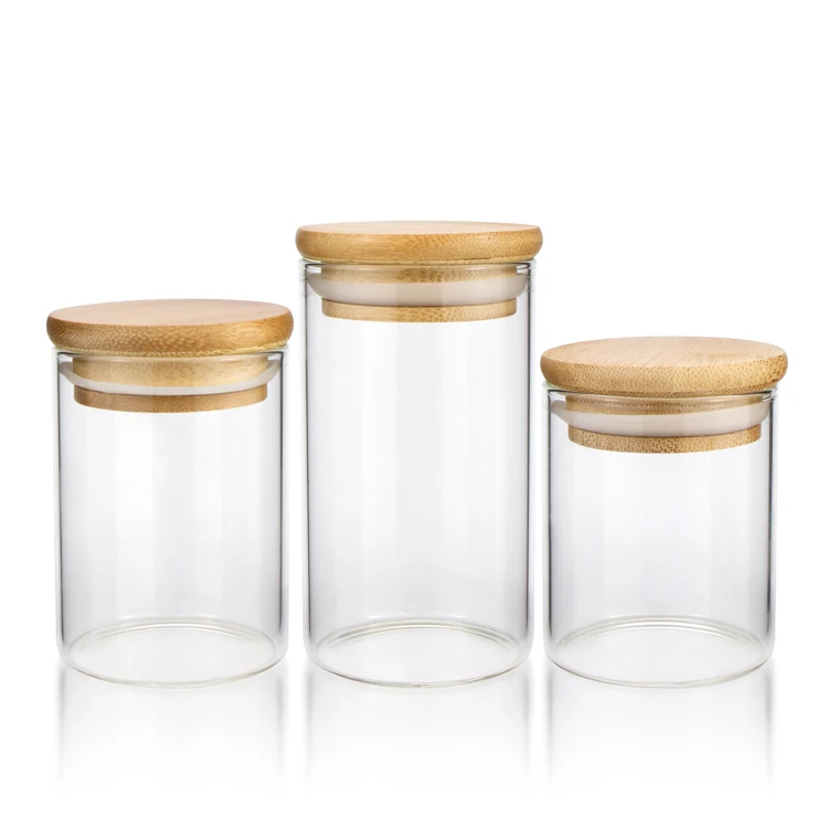 Glass Candy Jar with Ribbed Accents and Tight-Sealing Lid, 19 oz., 4.5  inches diameter