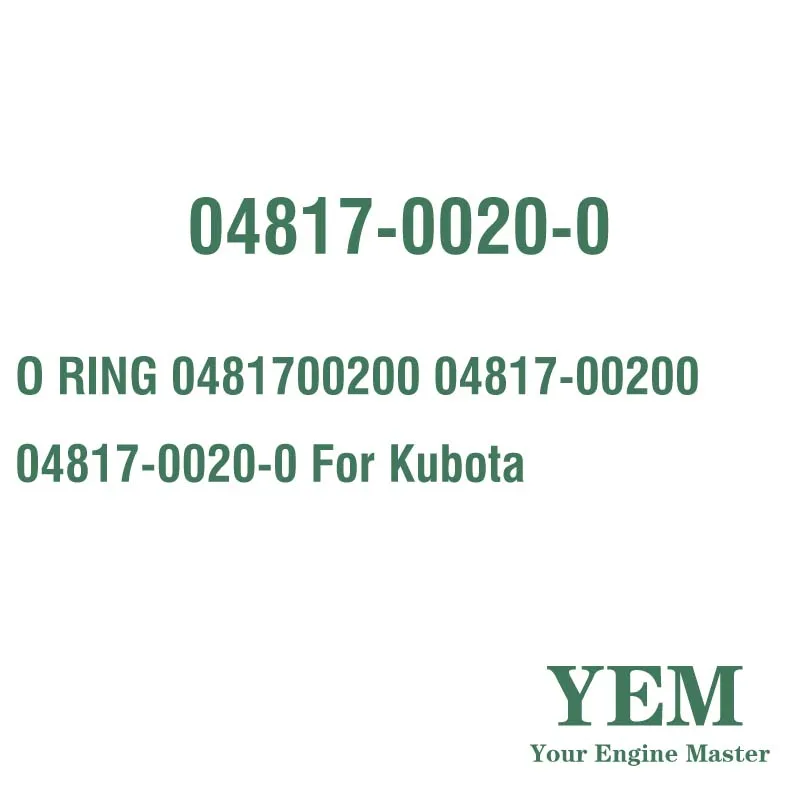 O RING 0481700200 04817-00200 04817-0020-0 for Kubota Overhaul Kit