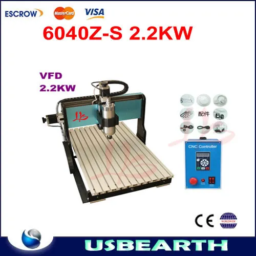 Чпу 6040Z-S 2.2KW роутер Гравировка станок Резки металла гравер