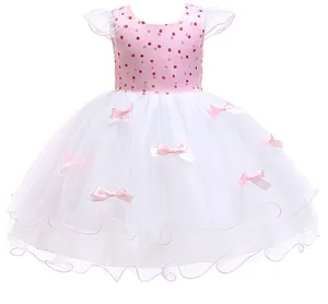 3 Year Old Tutu Elegant Princess Lace Party Ruffle Formal Dress Design for Children Clothing Girl