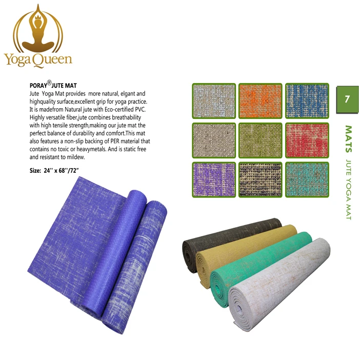 Wholesale Custom Printing Jute Yoga Mat/ Anti Slip Thick Jute Yoga Mat