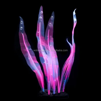 Artificial Aquatic Coral - Fish Tank Decor Aquarium Decoration Ornament Glowing Effect silicone - Kelp Medium