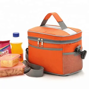 Wholesale shoulder reusable polyester meal prep insulated cooler kids lunch bag tote