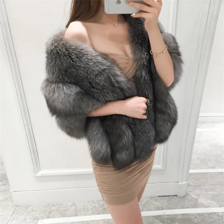 Пальто из Меха чернобурки, меховая куртка, меховая накидка