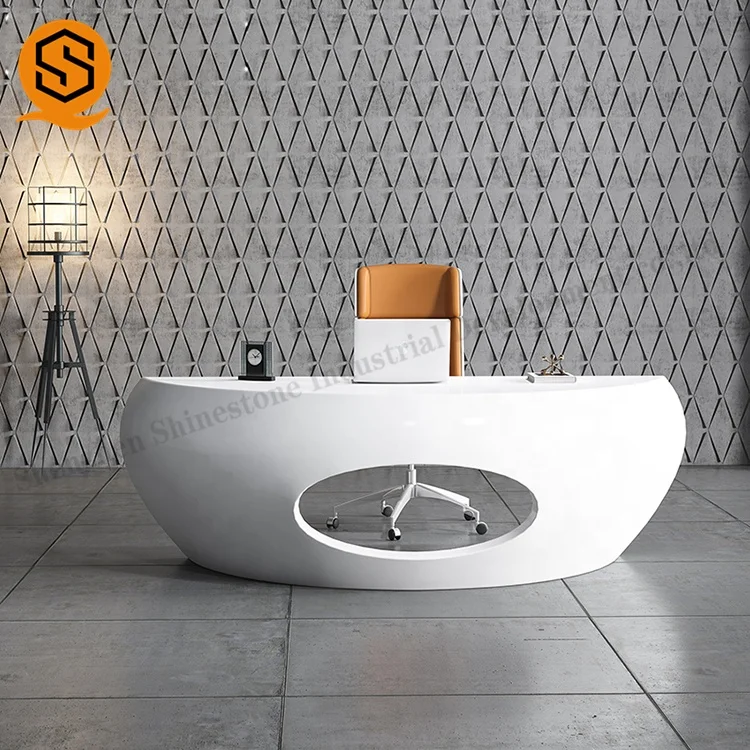 Professional Office Furniture Half Round European Style Executive Office Desk