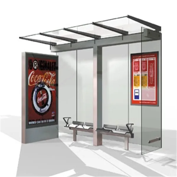 Roadside Advertising Prefabricated Solar Modern Bus Station Shelter Design
