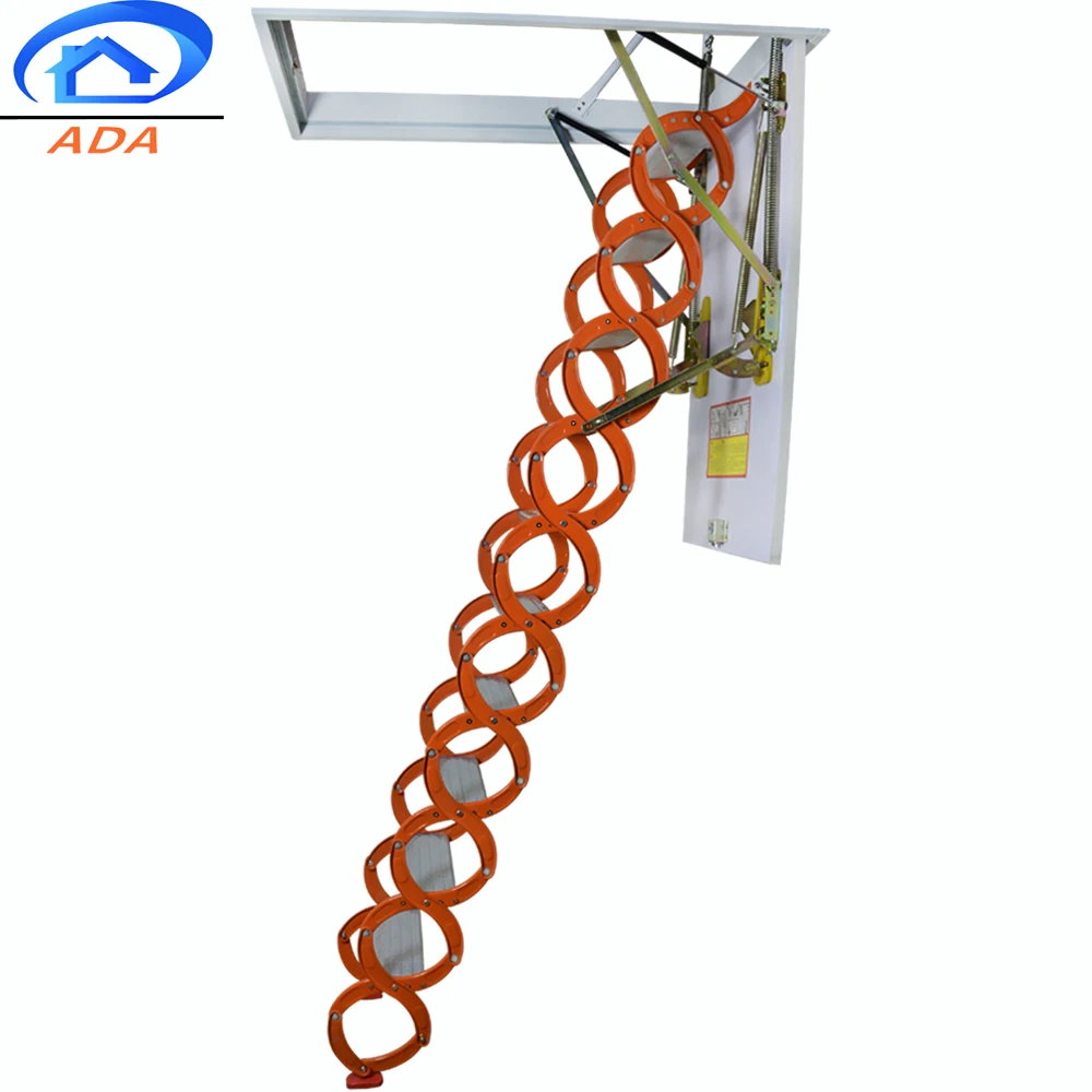 Flexible Pull Down Attic Stairs With Railing