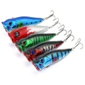 New 5pcs 9cm Topwater Plastic Popper Fishing Lure Crankbait Bass Bait Tackle Hook Swimming Crank Baits