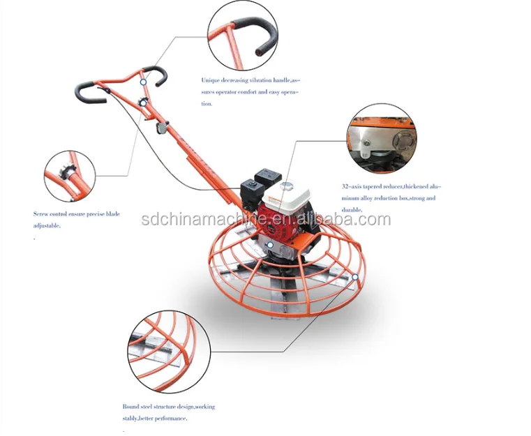 Concrete Finishing Tool Helicopter Power Road Building Trowel Machine