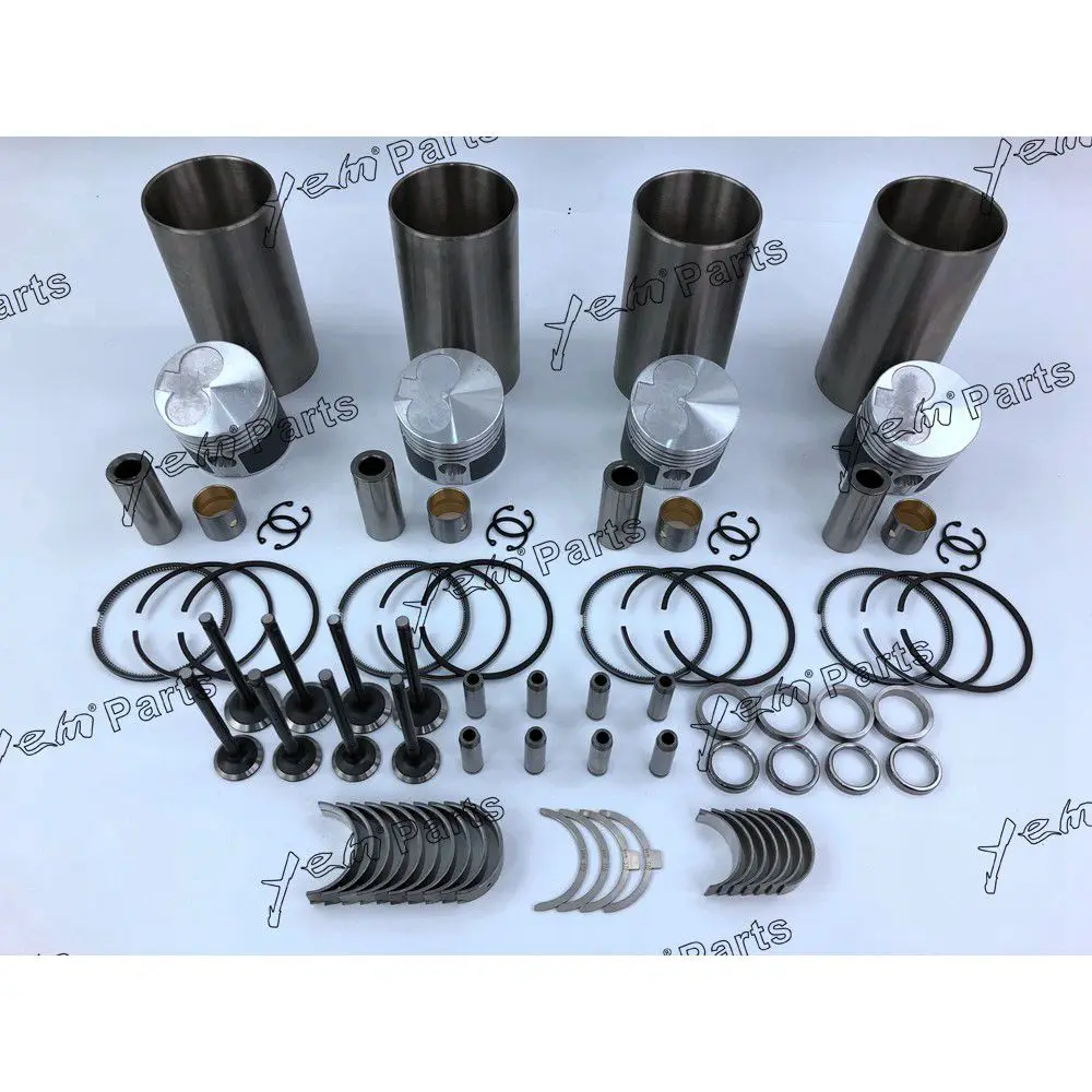 K4D Engine Rebuild Kit With Cylinder Liner Piston Rings Set Engine Bearings Valves for Mitsubishi 5