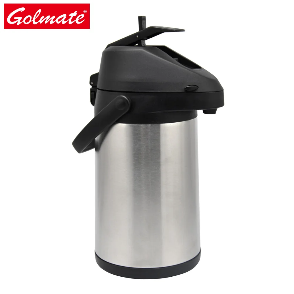 2.5L Paraguay Termos Stainless Steel Airpot Thermal Coffee Carafe Airpot  Dispenser Vacuum Insulated Flask - China Pressure Air Pot and Airpot price