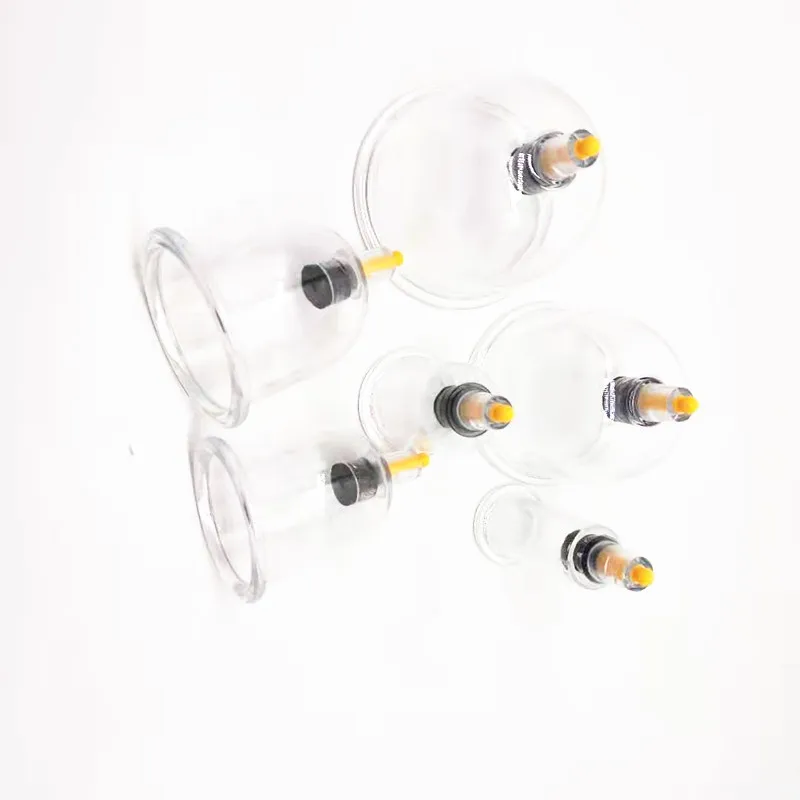 Оптовая продажа, одноразовые пластиковые банки, Набор банок Hijama, вакуумные банки для терапии