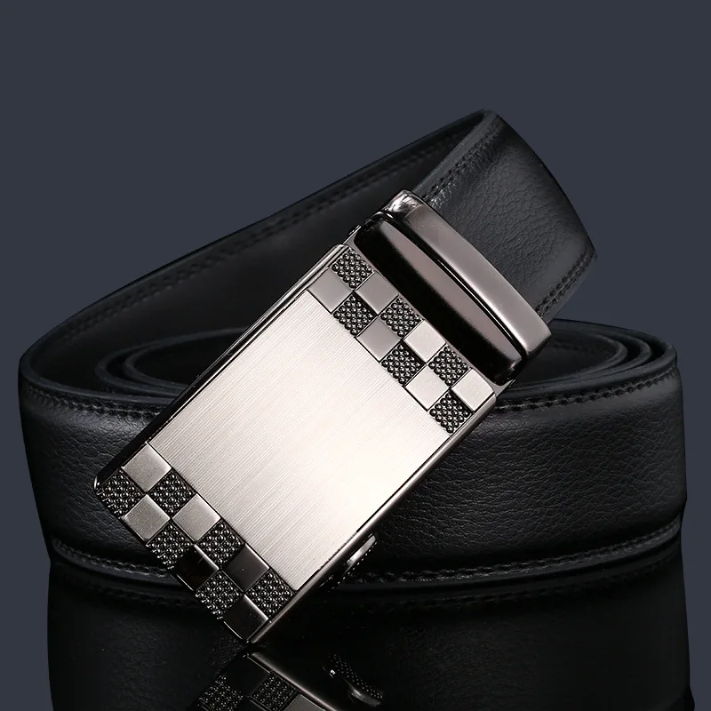Мужской повседневный ремень из натуральной кожи с автоматической