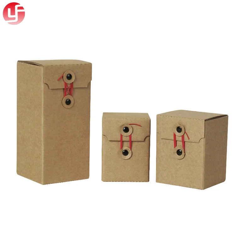 Brown Kraft Paper Gift Boxes Tea Packaging with Rope Closure