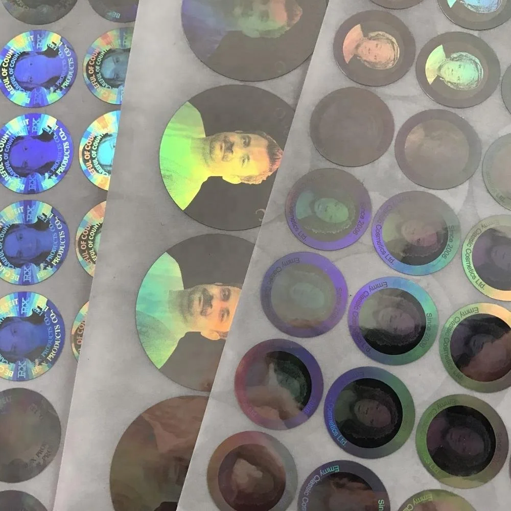 Custom Human Head Picture 3d Round Hologram Sticker Maker
