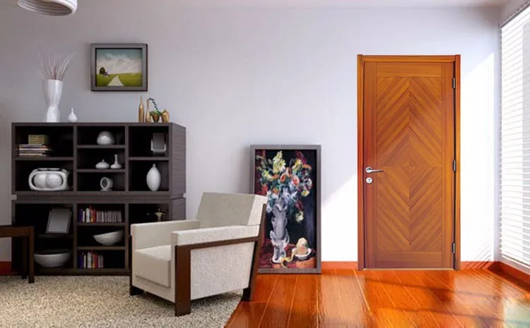 Hardwood Veneer Bungalow Solid Wood Penal Interior Door Designs