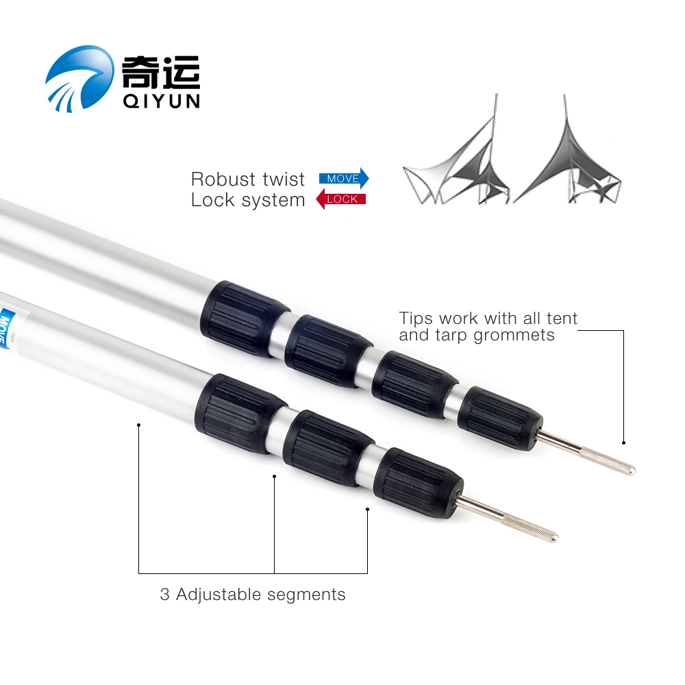 QIYUN 3-х секционный 180 см дешевые блюда и отличный продукт по анодированным покрытием на открытом воздухе телескопической трубки Труба для палаток/Изготовленные На Заказ алюминиевые опоры для тента