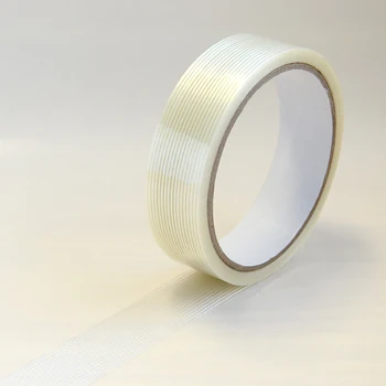 High adhesion temperature resistant mono-directional polyester fiberglass reinforced self adhesive filament bundling fixing tape