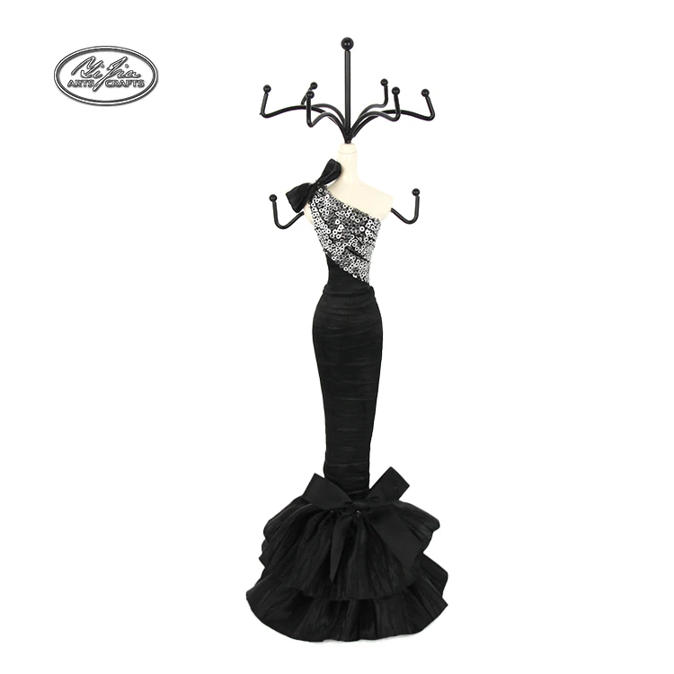 Black Cloth Cover Resin Doll Jewelry Display Stands Buy Jewelry