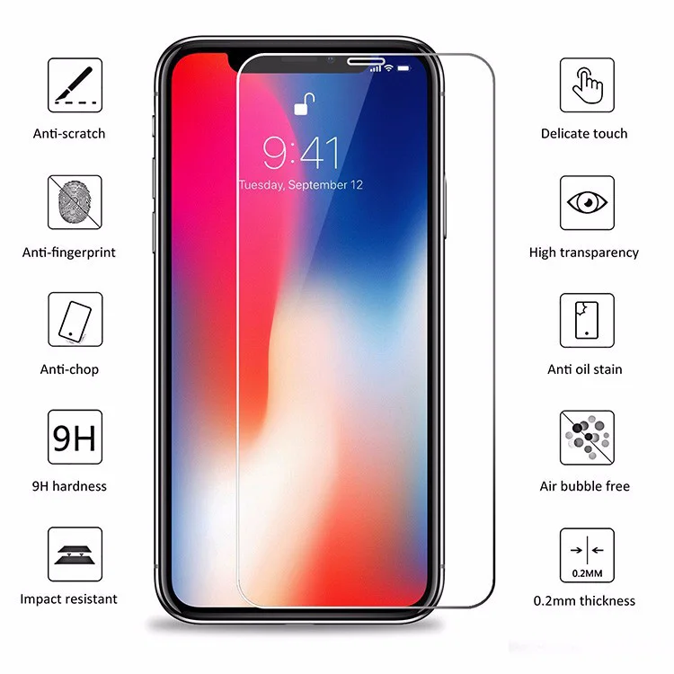 Прозрачная 2.5D 9H закаленная стеклянная пленка для iPhone 14 13 12 11 Pro Max 2.5d прозрачное стекло для iPhone 14 Plus защита для экрана мобильного телефона