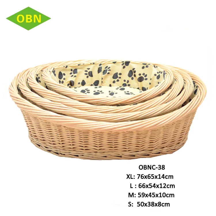 round wicker dog bed
