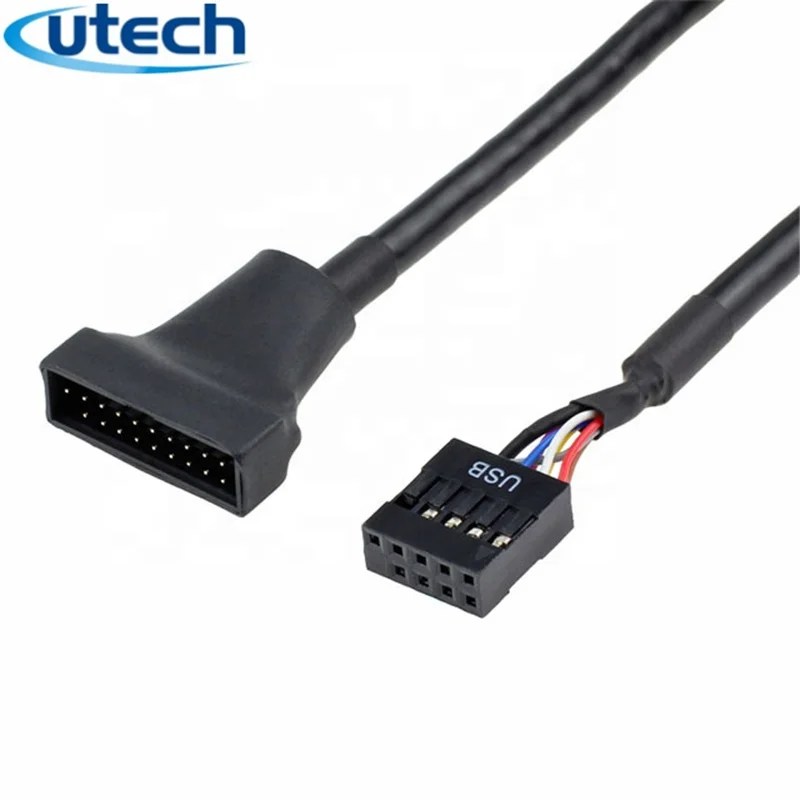 Cables 1 pc USB 3.0 20 Pin Female to USB 2.0 9 Pin Mainboard Motherboard Male Housing Cable Adapter Extension Cable Cable Length: 16cm 