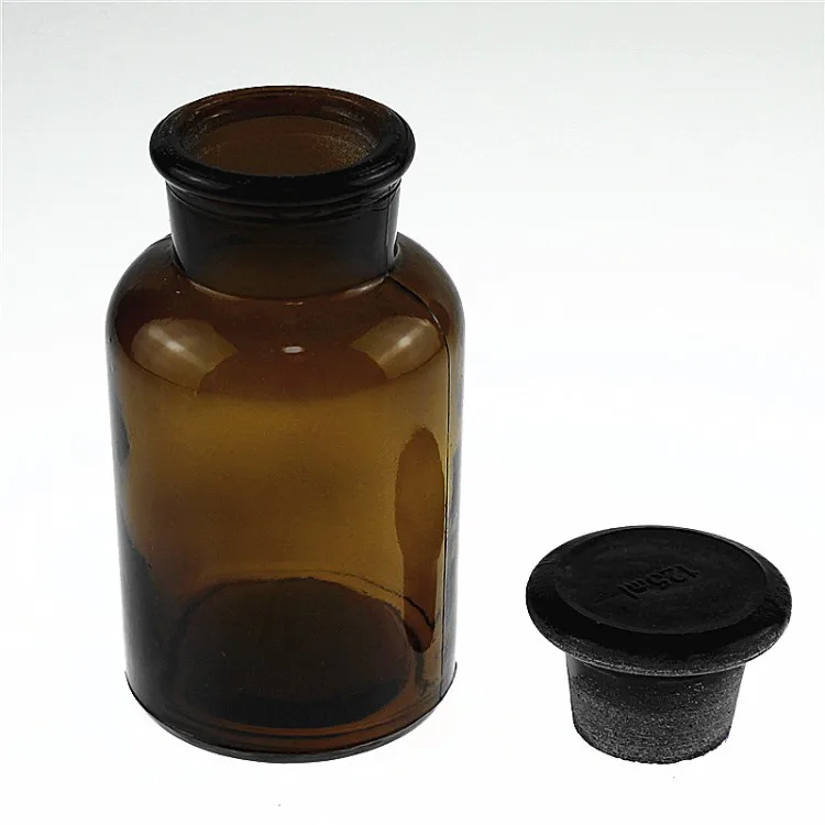60ml 125ml 250ml 500ml 1000ml Amber Reagent Glass Jar Apothecary Jar
