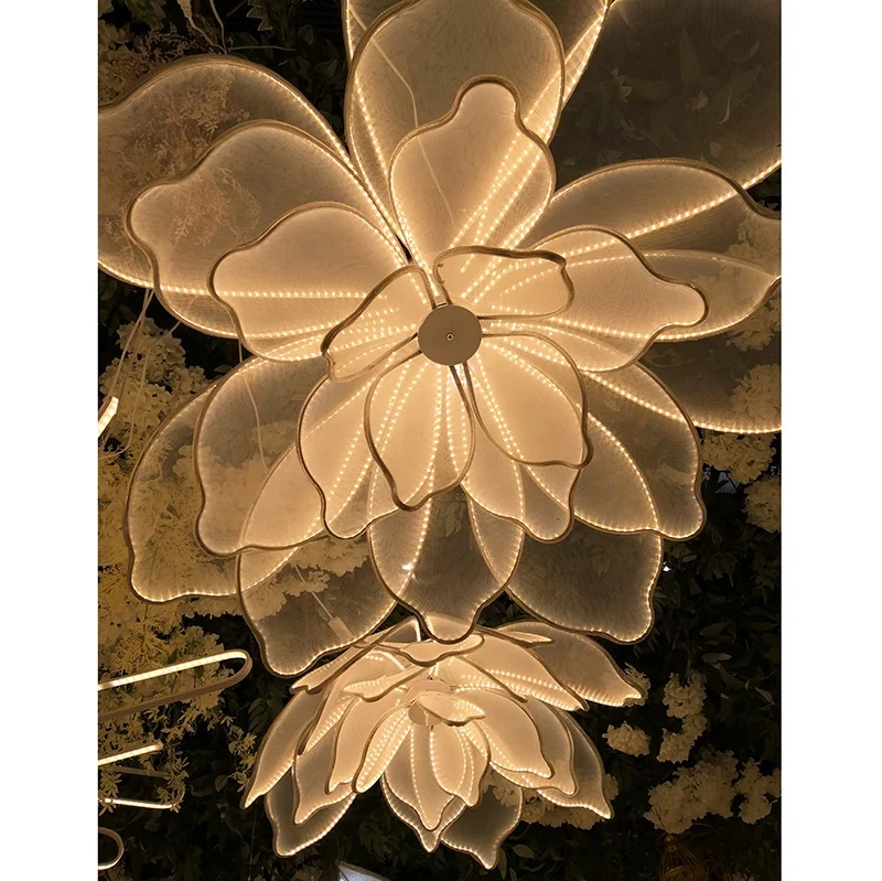 2019 New Design Dual Use LED Large Flowers Walkway Stand Ceiling Decoration Wedding Party Deco