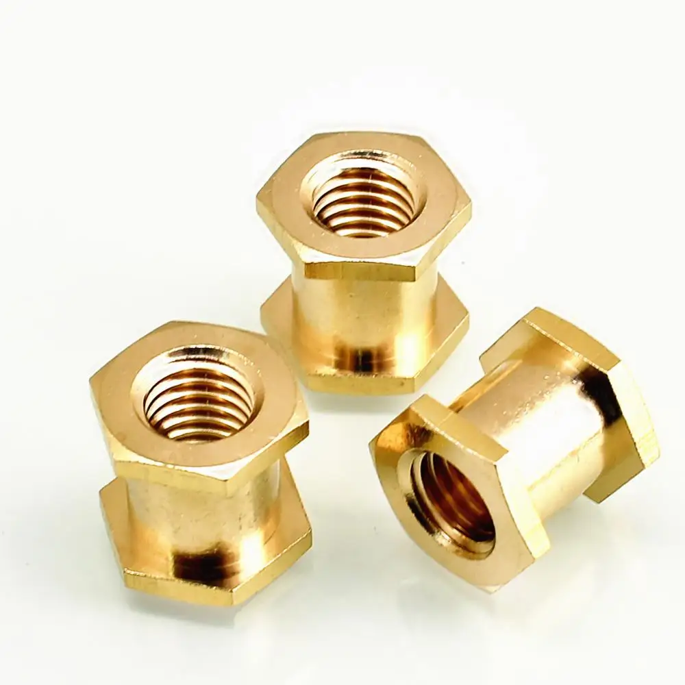 M3m4m5m6 M8 M10hex Shape Brass Knurled Threaded Inserts For Plastics