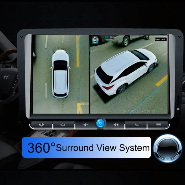 New Bird View System 3D 360 Degree Rotation All Round View Car Parking  Panorama Camera with Hidden Car Security Sensor