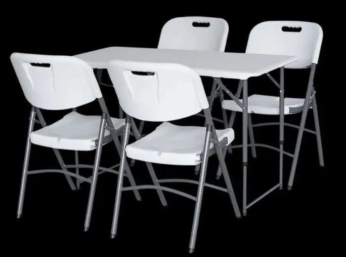 Оптовая продажа, 4-футовый пластиковый складной стол с регулируемой высотой