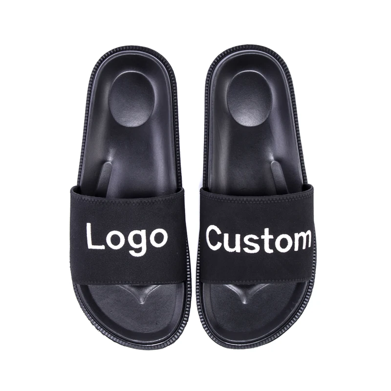 Source OEM Custom Black Slides Footwear Sandal PVC Slippers Men Plain Blank  Slide Sandal Slippers Custom Logo Slide on m.