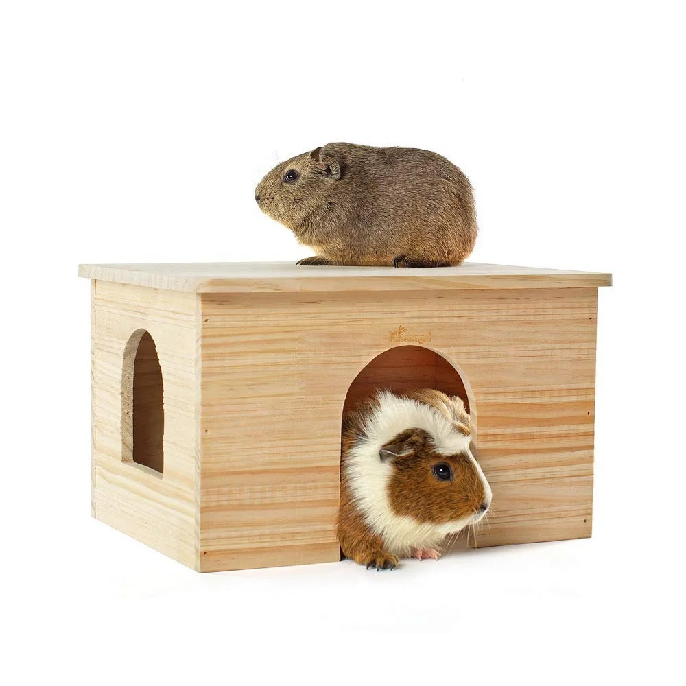 Niteangel Wood House With Window, Chinchilla And Guinea Pigs Hut Hideo