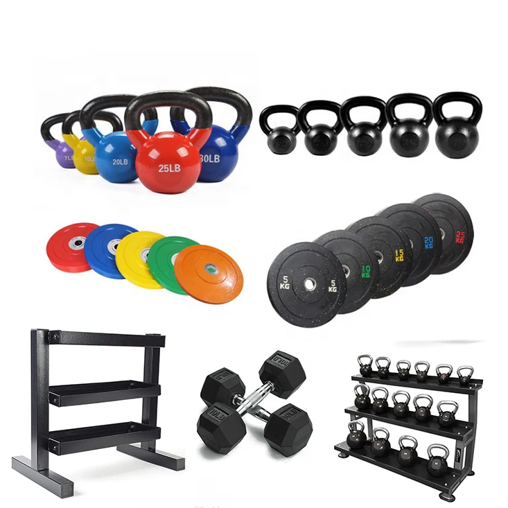Домашнее оборудование для спортзала, скрепленная стальная штанга, гантели, силовой тренажер, оборудование для спортзала