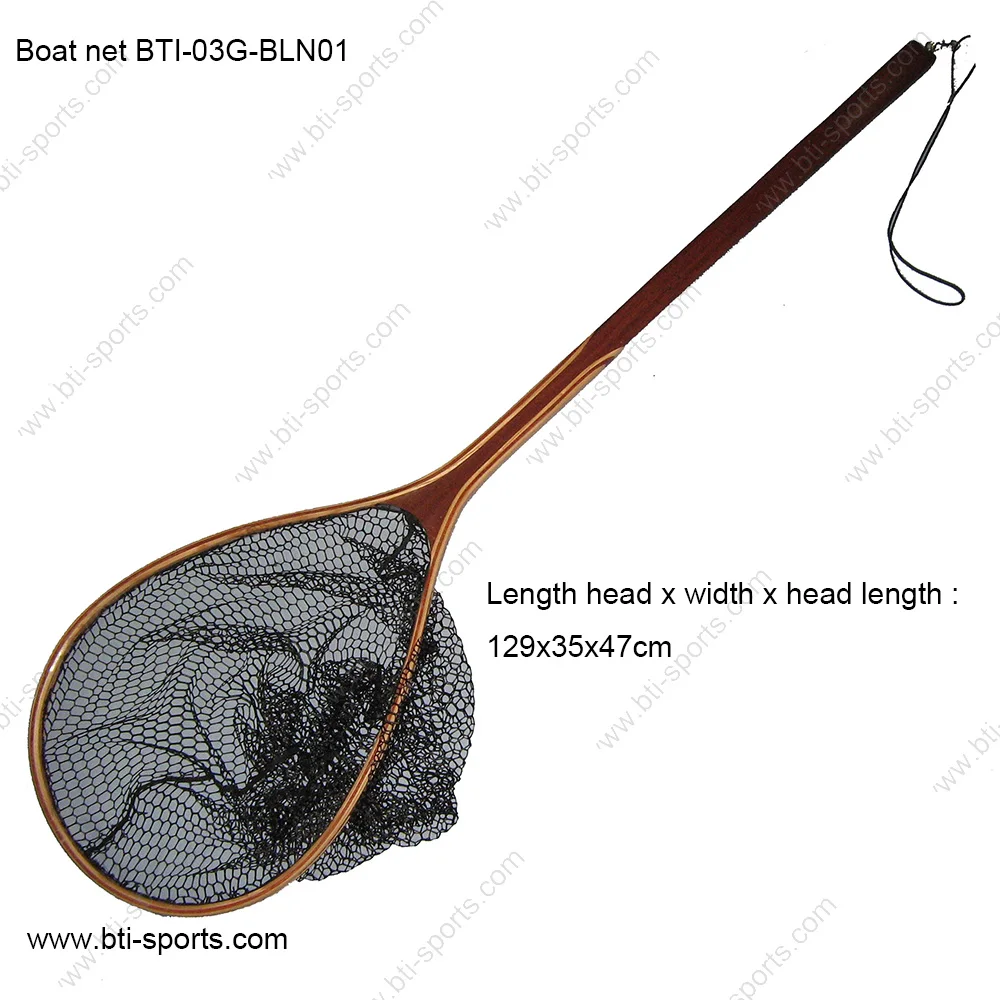 Fly fishing long handle wooden net
