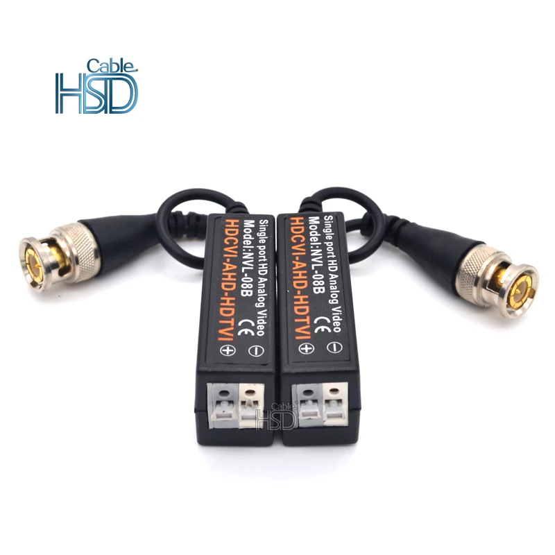 Single Port HD Analog BNC Video Balun Audio Full Hdcvi CCTV Camera TVI AHD  Video Balun Monitor Connector