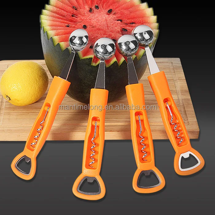 2 In 1 Melon Baller, Stainless Steel Multifunctional Dig Scoop With Fruit  Carving Knife