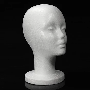 white styrofoam foam mannequin wig head