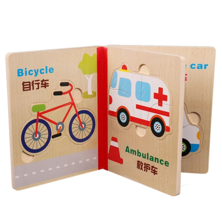 Creative  New Style Cognitive Toy Mini Fruit Wooden Puzzle Educational Book
